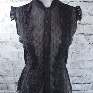 Free People black lace, Victorian Goth witchy top